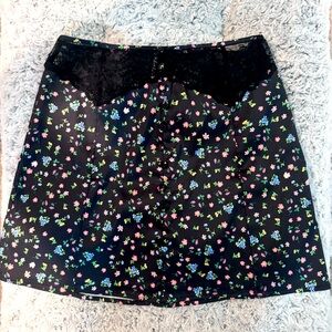 For Love and Lemons Floral Black Lace Skirt Size Small NWOT